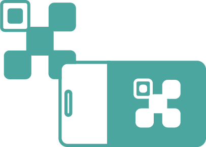 green icon of an nfc chip and qr code